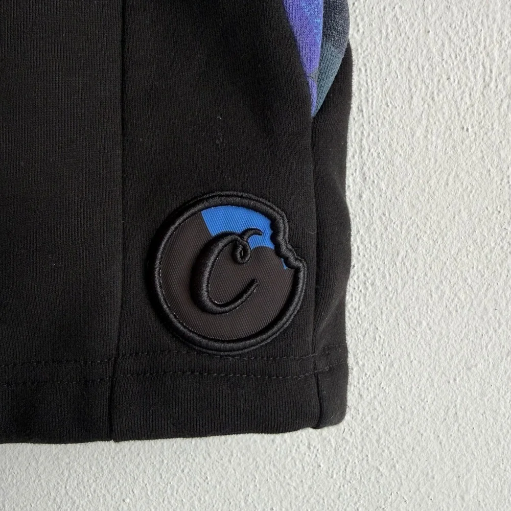 Cookies SF Mens Size Medium Black Purple Blue Camo Fleece Sweat Shorts